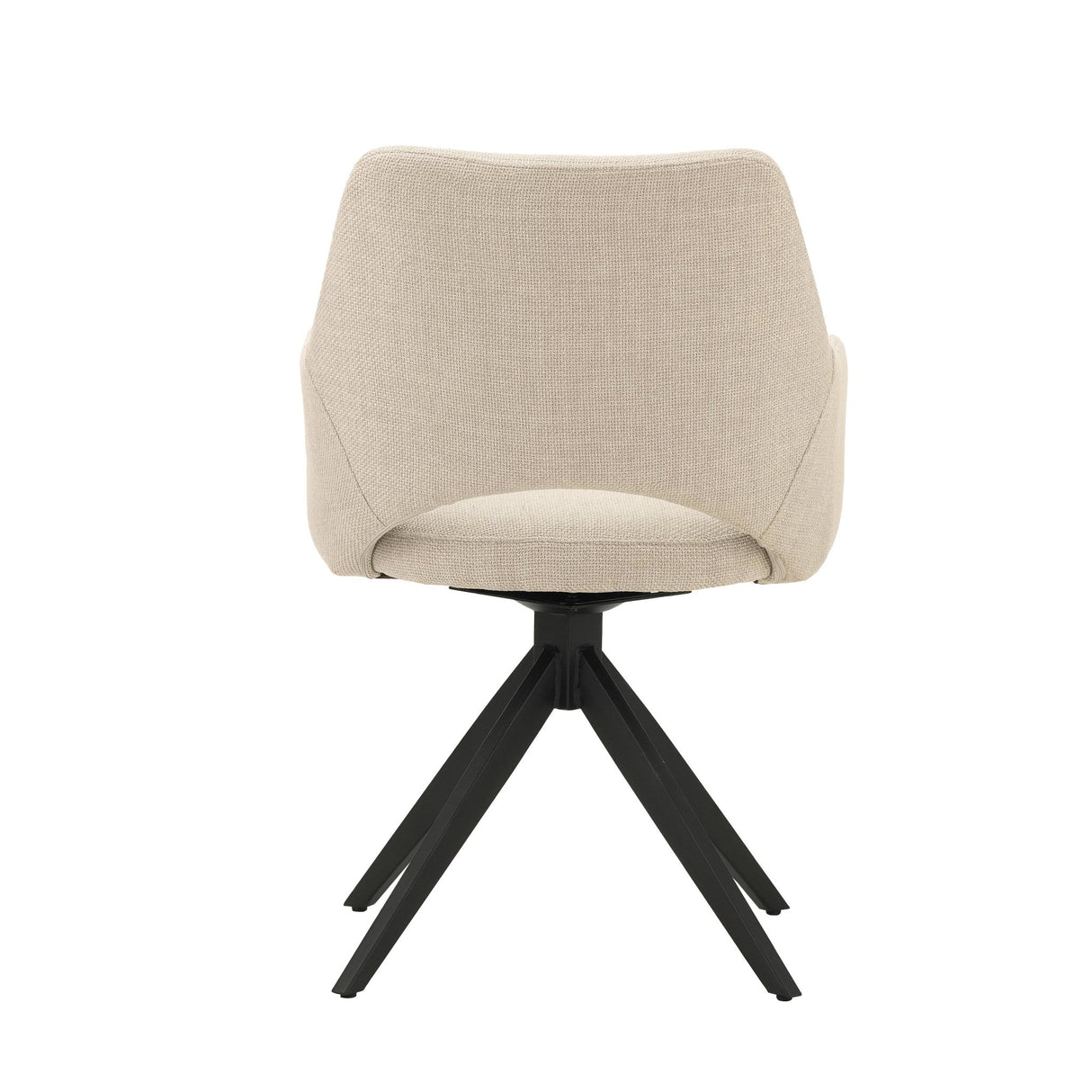 Eetkamerstoelen - Moderne Draaibare Eetkamerstoel Beige Stof Sid - Met Armleuningen - Dimehouse