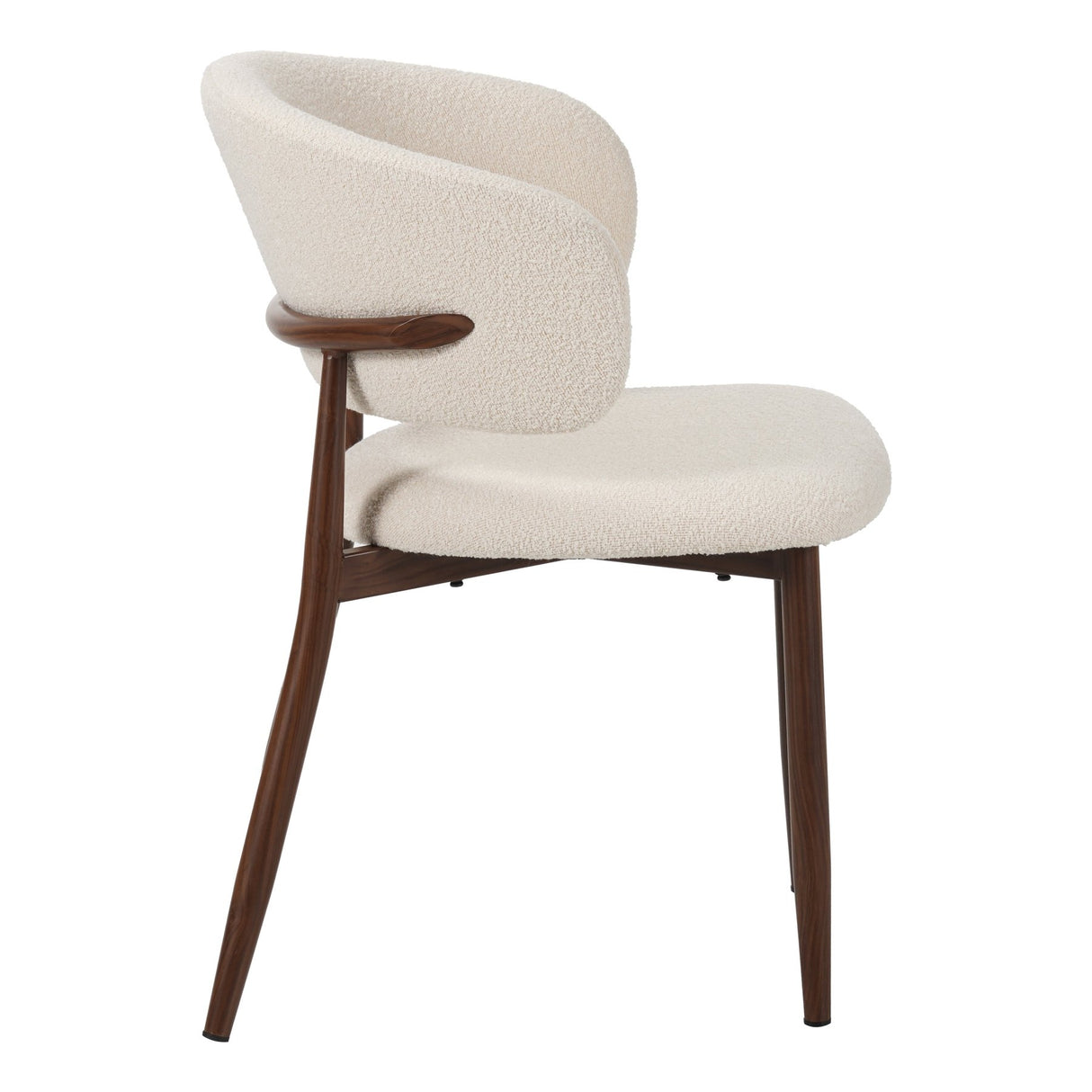 Sedia da pranzo Japandi Yuka Beige - Struttura in effetto noce