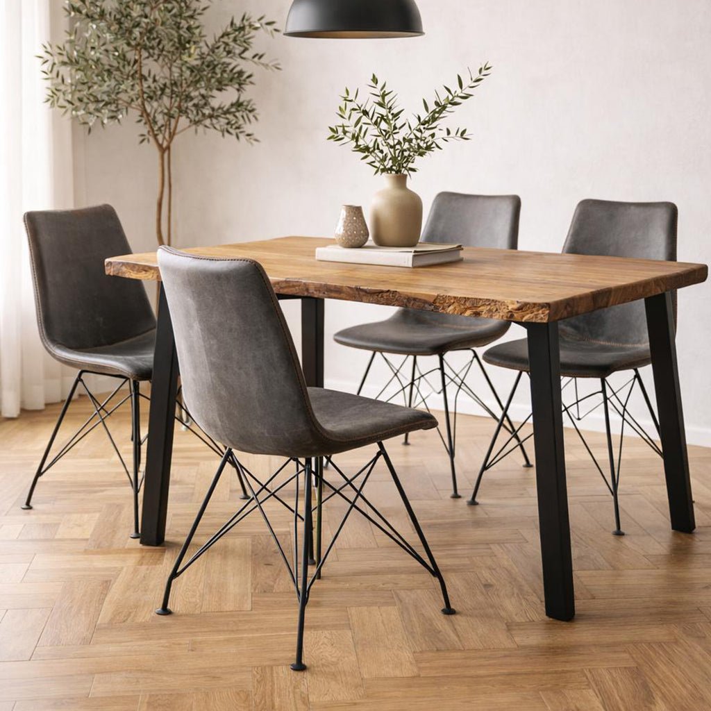 Sedia da sala da pranzo industriale Viano Antracite - Senza braccioli