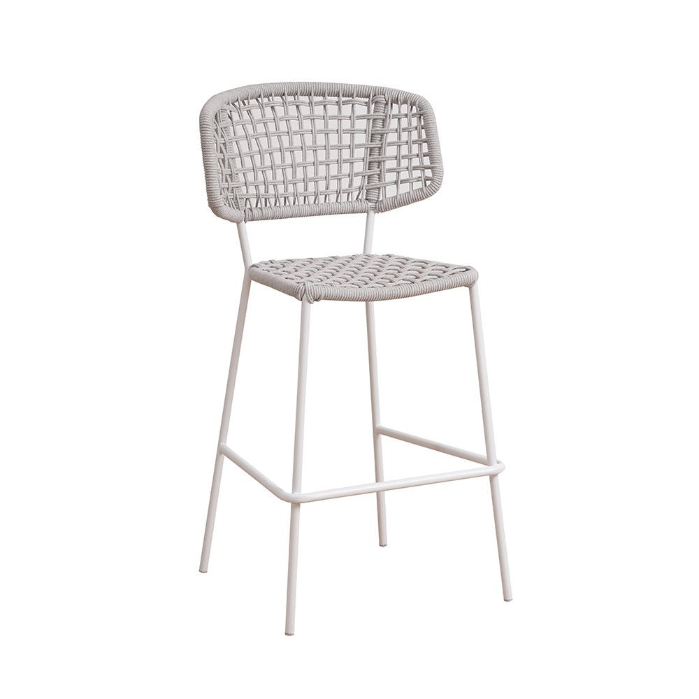 Sedia da giardino Leslie Dimehouse Bianco LxPxH 118x58x55 Corda Foto bianca vista frontale diagonale