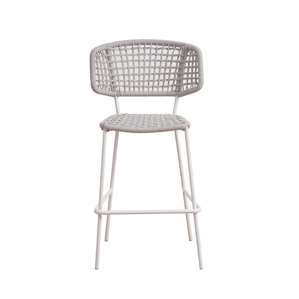 Sedia da giardino Leslie Dimehouse Bianco LxPxH 118x58x55 Corda Foto bianca vista frontale