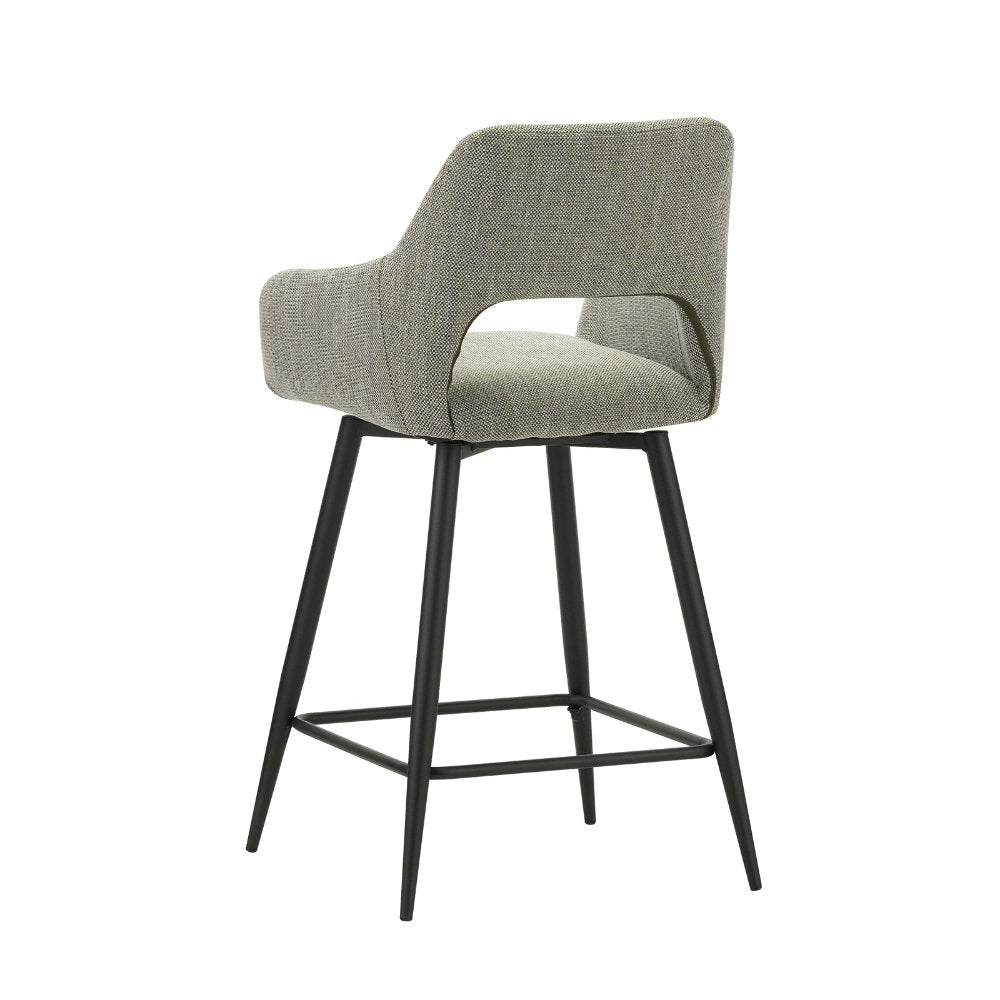 Sgabello da bar Skye Dimehouse Verde LxPxH 81x63x54 Tessuto Bianco foto diagonale vista posteriore