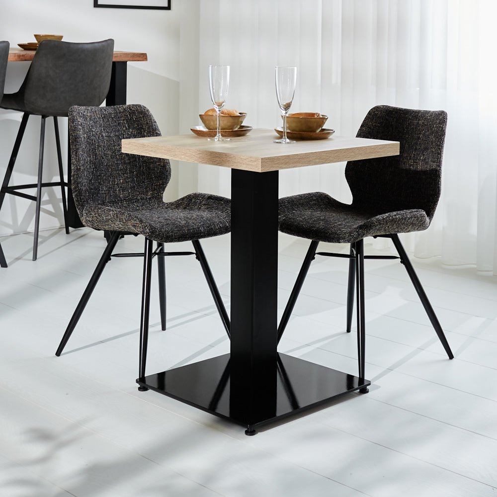 Piano del tavolo Robin Robson in quercia Dimehouse Marrone LxPxH 82x82x10 Melamina Foto suggestiva vista diagonale frontale