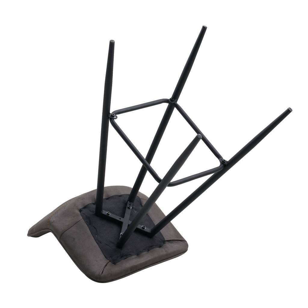 Sgabello da bar Kenton Dimehouse Antracite LxPxH 84x54x49 Microfibra Bianco foto diversa