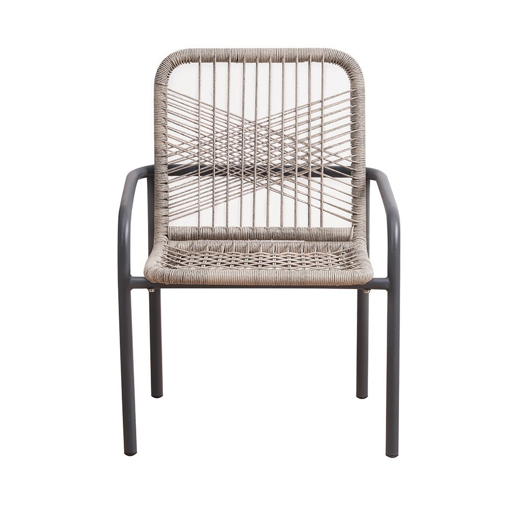 Sedia da giardino Nika Dimehouse Sabbia LxPxH 57x55x55 Corda Foto bianca vista frontale
