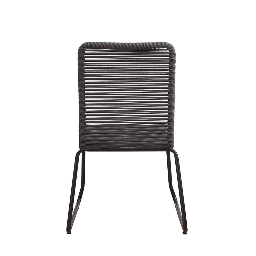 Sedia da giardino Lisa Dimehouse Antracite LxPxH 93x62x57 Corda Bianca foto diagonale vista posteriore