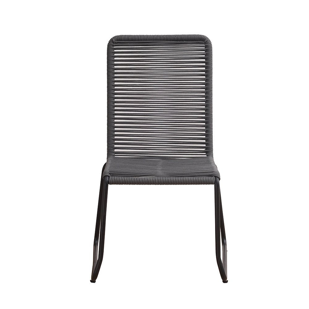 Sedia da giardino Lisa Dimehouse Antracite LxPxH 93x62x57 Corda Bianco foto vista frontale