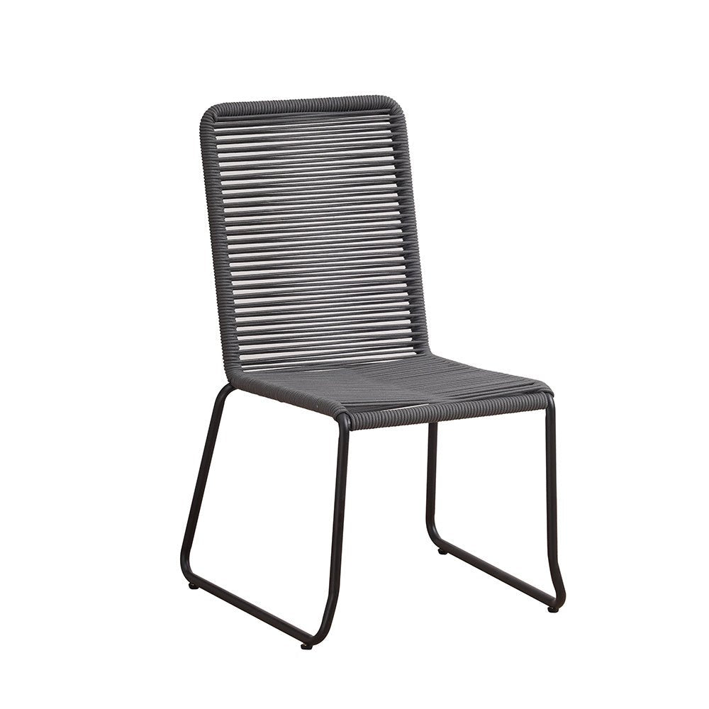 Sedia da giardino Lisa Dimehouse Antracite LxPxH 93x62x57 Corda Bianco Foto diagonale vista frontale