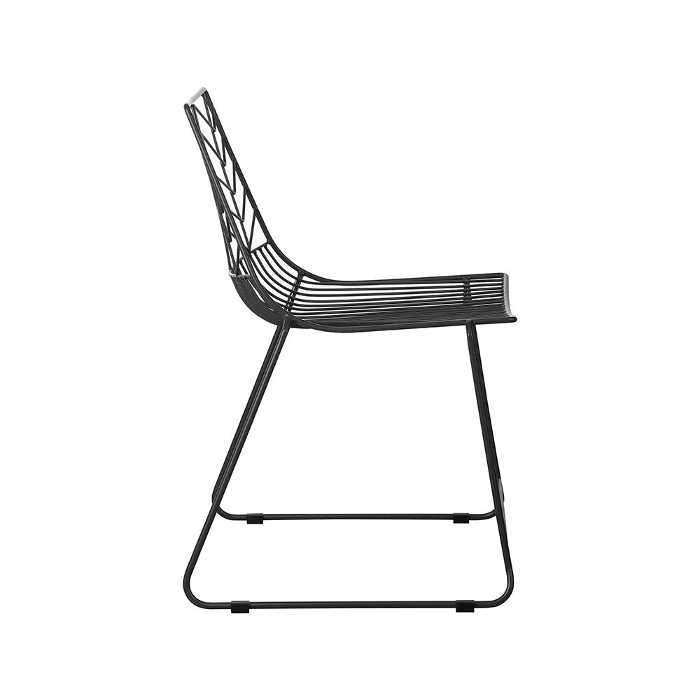 Sedia da giardino Millie Dimehouse Nero LxPxA 87x62x61 Metallo Bianco vista laterale della foto