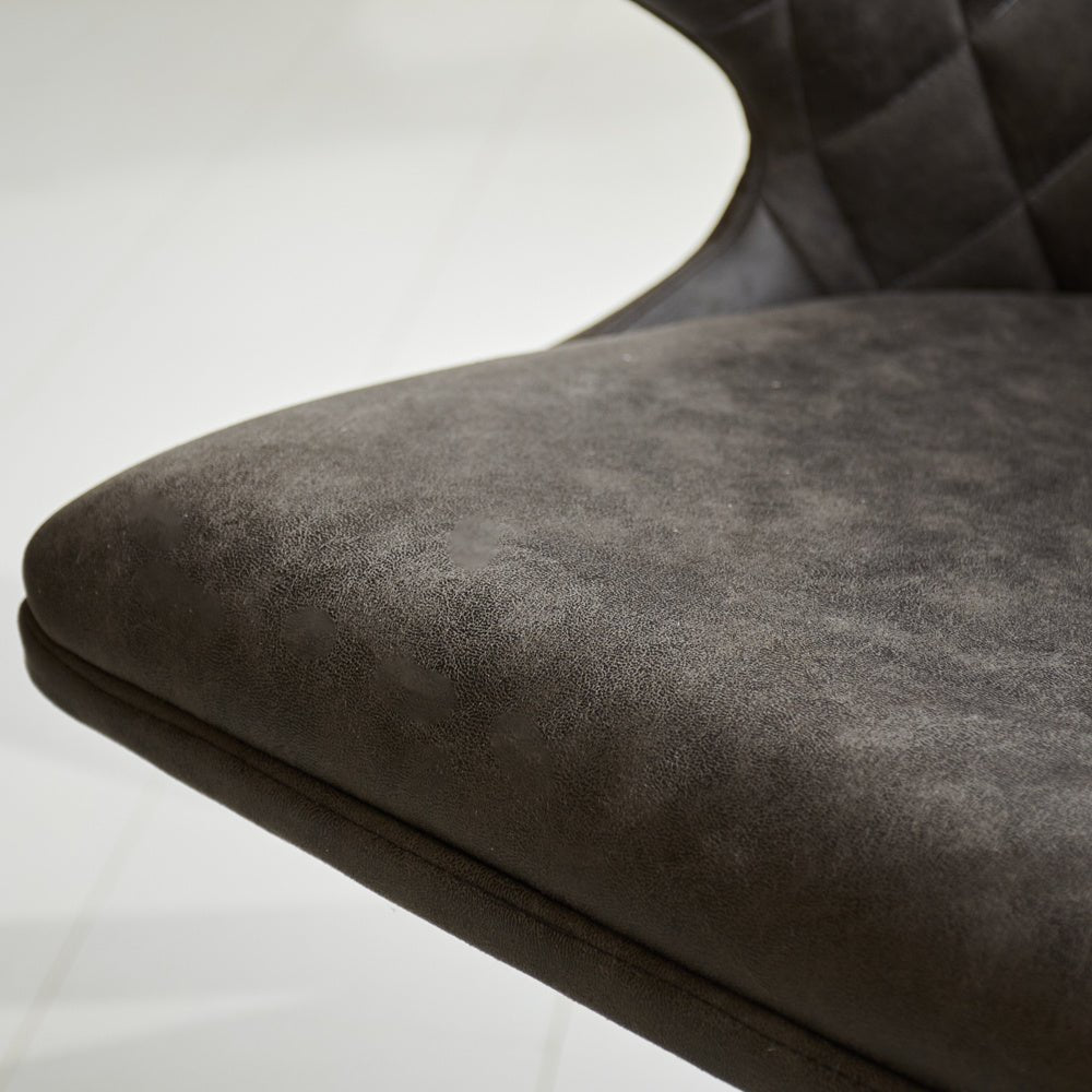 Sedia per sala da pranzo Eloi Dimehouse Antracite LxPxH 58x58x54 Tessuto Atmosferico dettaglio fotografico