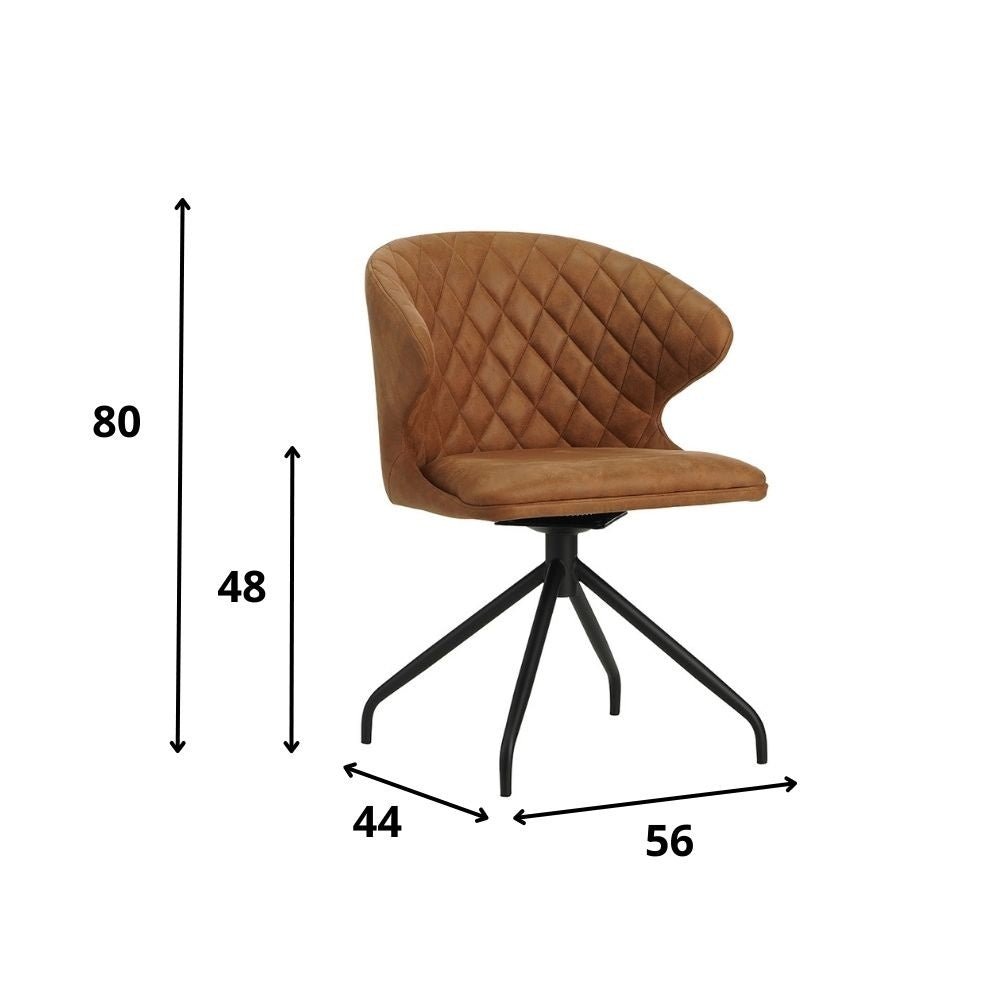 Sedia per sala da pranzo Eloi Dimehouse Cognac LxPxH 58x58x54 Tessuto Bianco Indicazione dimensione foto