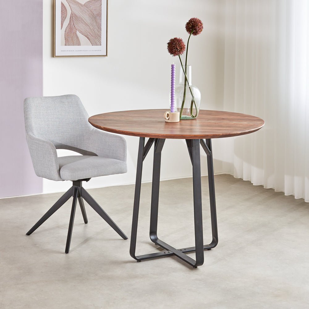 Sedia per sala da pranzo Sid Dimehouse Grigio LxWxH 59x56x53 Tessuto Foto atmosferica in situazione