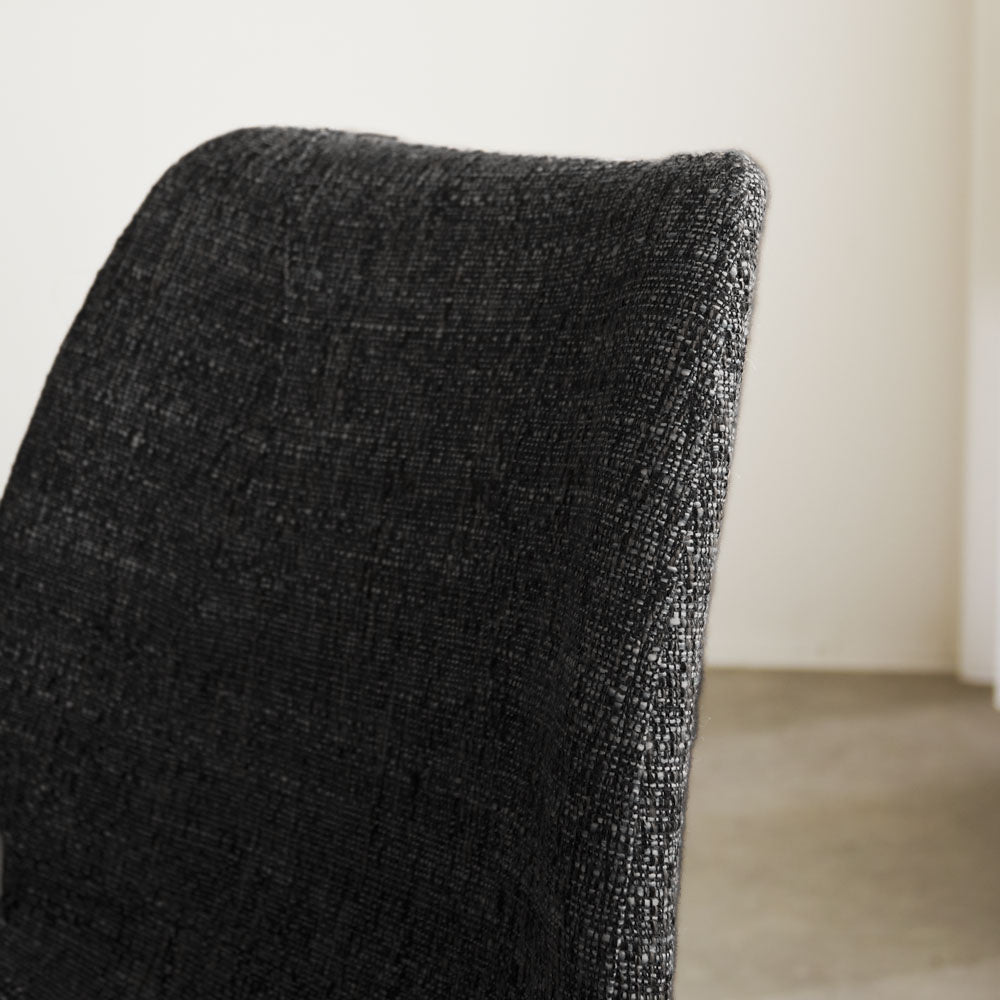 Sedia per sala da pranzo Beau ciniglia Dimehouse Antracite LxPxH 72x68x50 Tessuto Atmosferico dettaglio fotografico