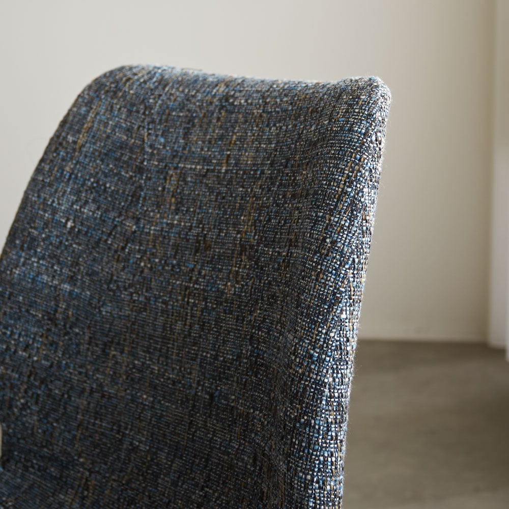 Sedia per sala da pranzo Beau ciniglia Dimehouse Blu LxLxH 72x68x50 Tessuto Dettaglio fotografico atmosferico
