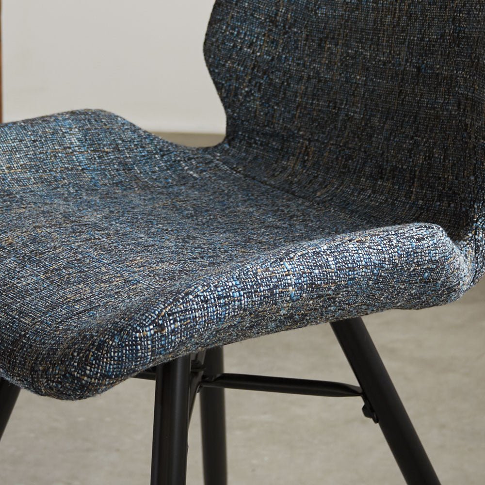 Sedia per sala da pranzo Beau ciniglia Dimehouse Blu LxLxH 72x68x50 Tessuto Dettaglio fotografico atmosferico