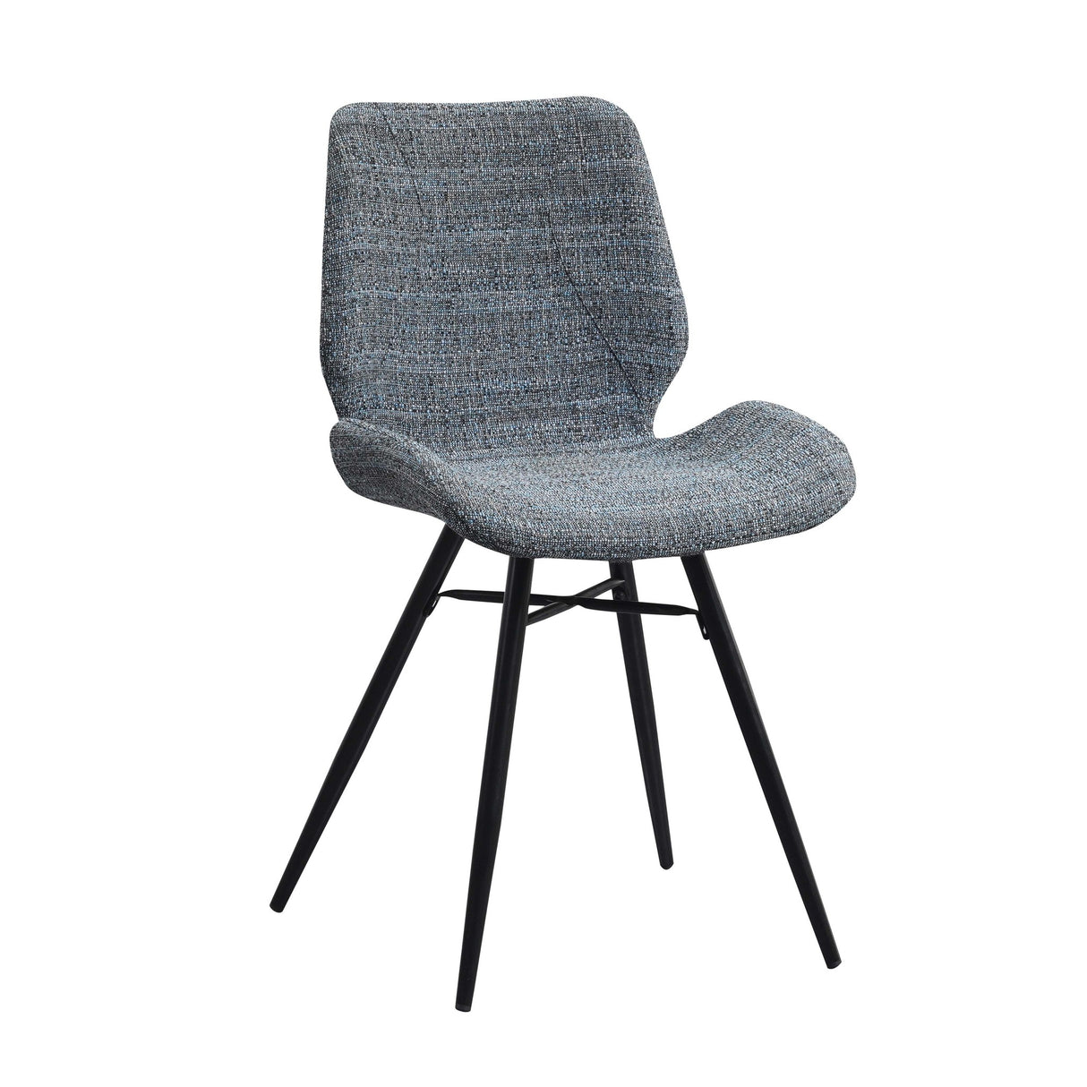 Sedia per sala da pranzo Beau ciniglia Dimehouse Blu LxPxH 72x68x50 Tessuto Bianco foto diagonale vista frontale