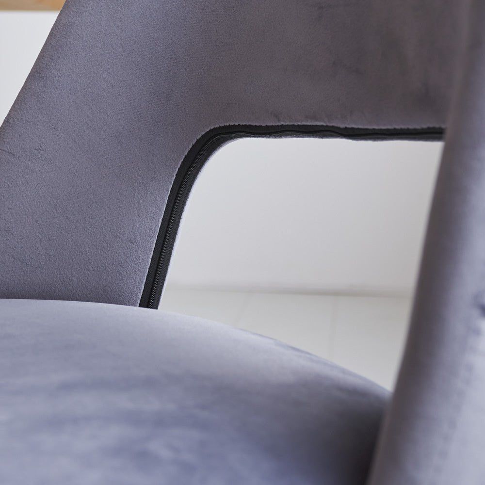 Sedia per sala da pranzo Mila Dimehouse Grigio LxPxH 66x57x49 Tessuto Dettaglio fotografico atmosferico