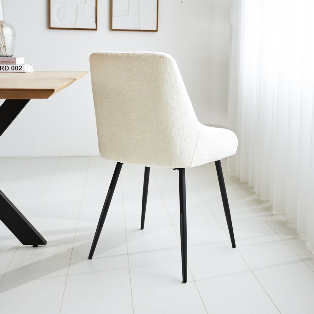 Sedia per sala da pranzo Elle Dimehouse Bianco LxPxH 64x61x56 Tessuto Foto suggestiva vista diagonale posteriore