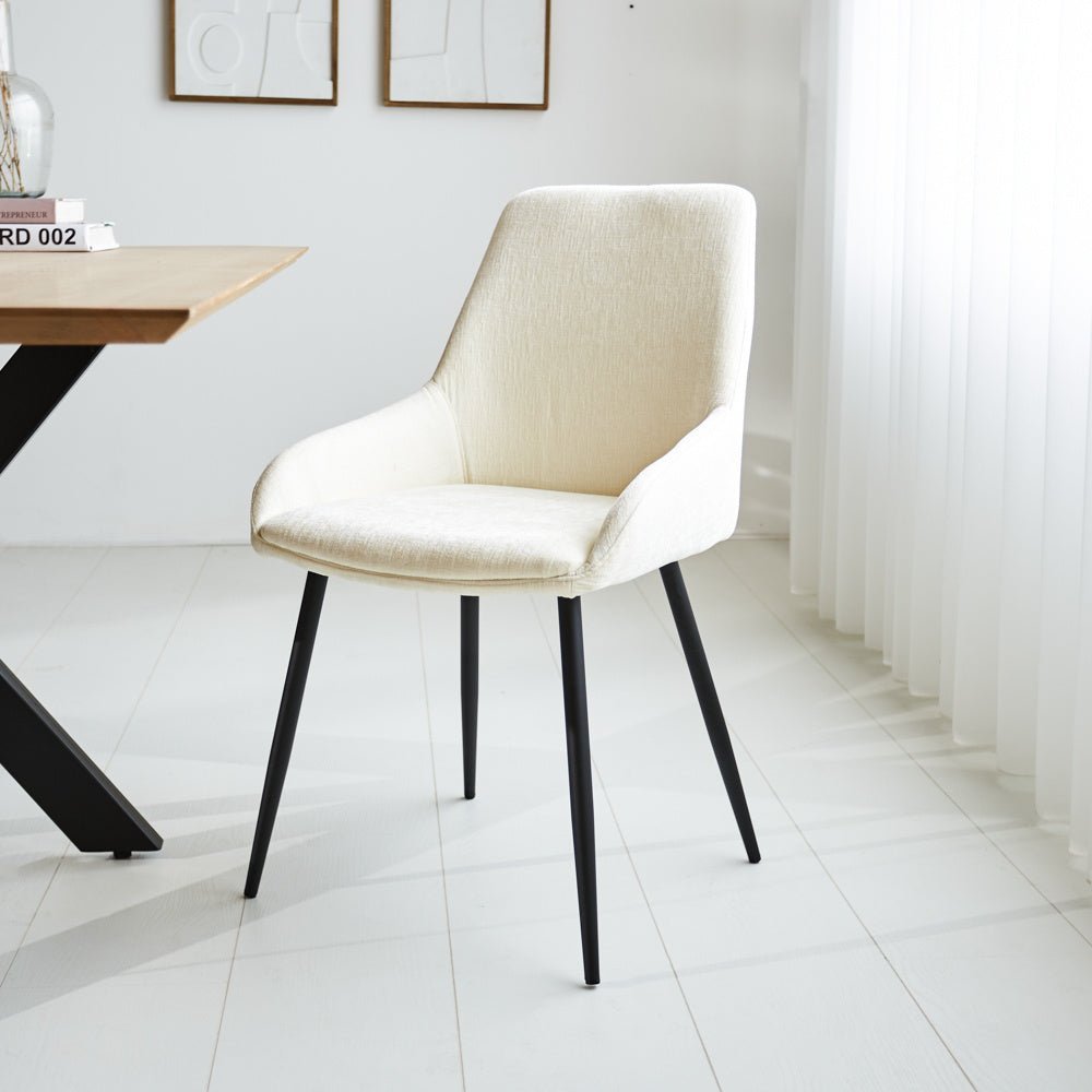 Sedia per sala da pranzo Elle Dimehouse Bianco LxPxA 64x61x56 Tessuto Foto suggestiva vista diagonale frontale