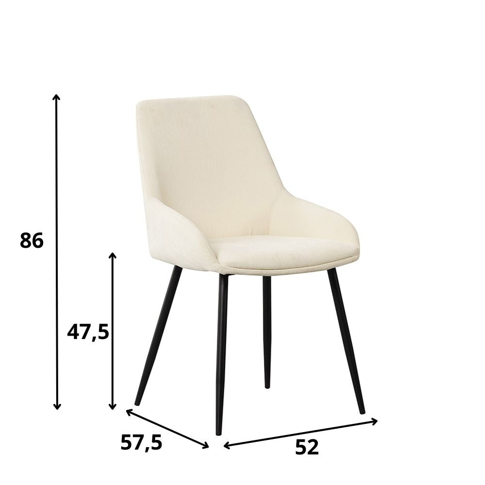 Sedia per sala da pranzo Elle Dimehouse Tessuto bianco LxPxH 64x61x56 Indicazione dimensione foto bianca