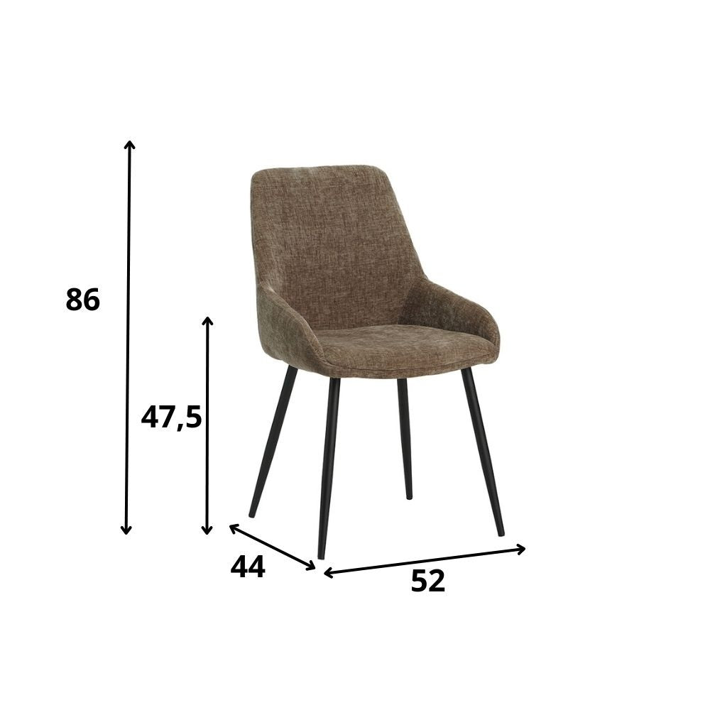 Sedia per sala da pranzo Elle Dimehouse Tortora LxPxH 64x61x56 Tessuto Bianco Indicazione dimensione foto