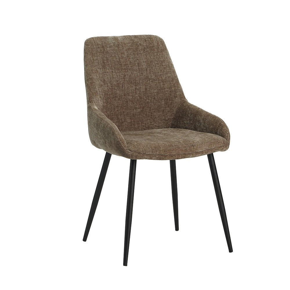 Sedia per sala da pranzo Elle Dimehouse Tortora LxPxH 64x61x56 Tessuto Bianco foto diagonale vista frontale