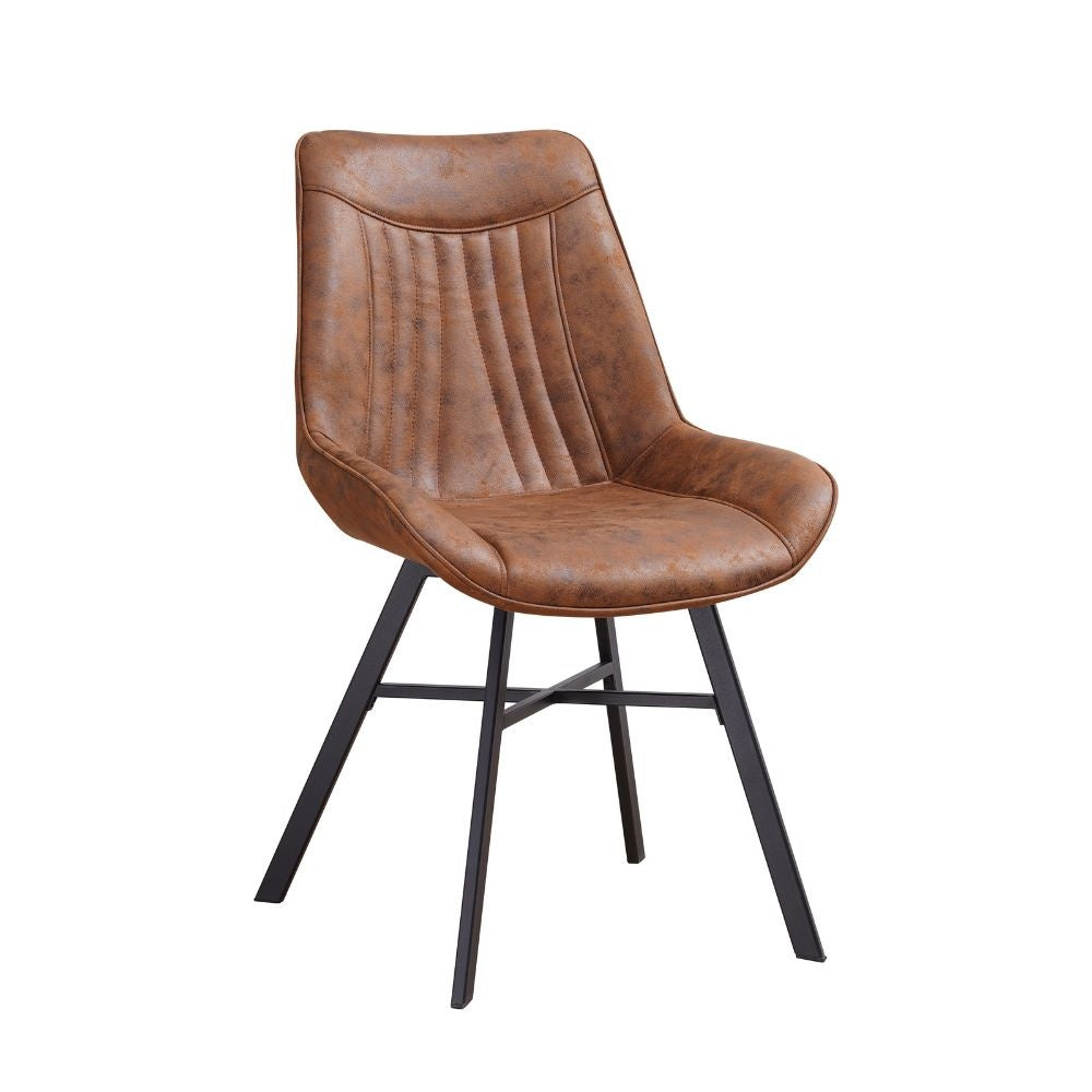 Sedia per sala da pranzo Jada Ecopelle Dimehouse Cognac LxPxH 79x57x53 Ecopelle Bianco foto diagonale vista frontale