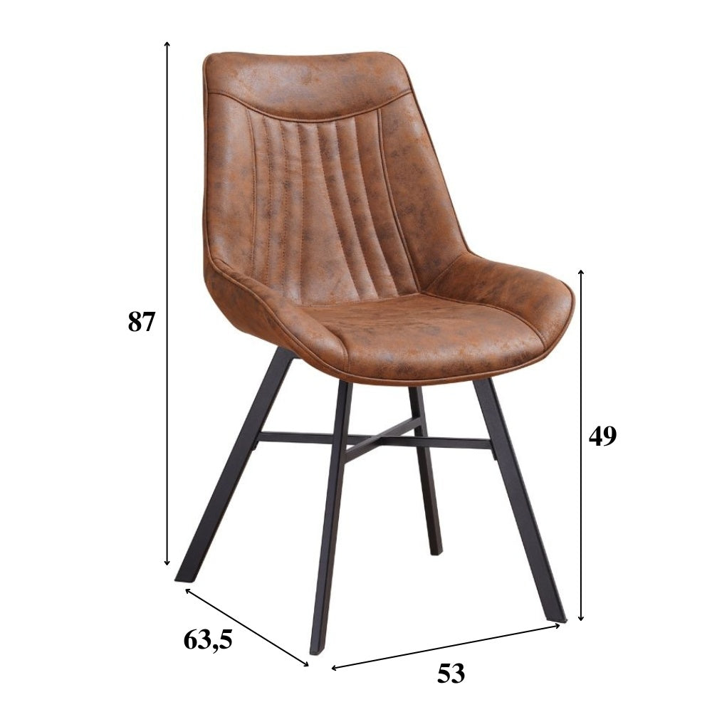 Sedia per sala da pranzo Jada Ecopelle Dimehouse Cognac LxLxH 79x57x53 Ecopelle Bianco Indicazione misura foto