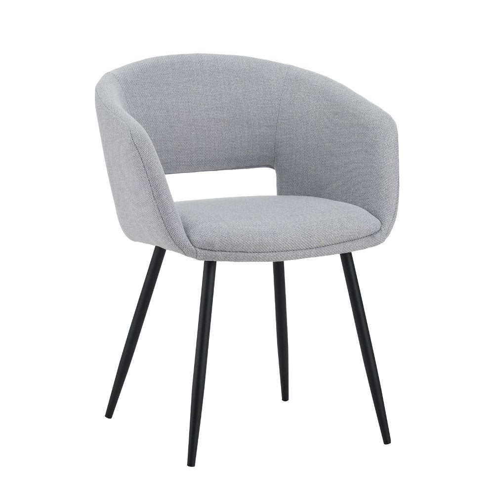 Sedia per sala da pranzo Don Dimehouse Grigio chiaro LxPxH 60x56x56 Tessuto Foto bianca vista diagonale frontale