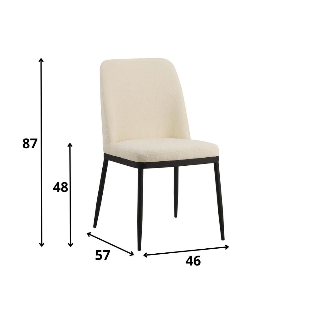 Sedia per sala da pranzo Noli Ciniglia Dimehouse Tessuto bianco LxPxH 73x65x53 Indicazione dimensione foto bianca