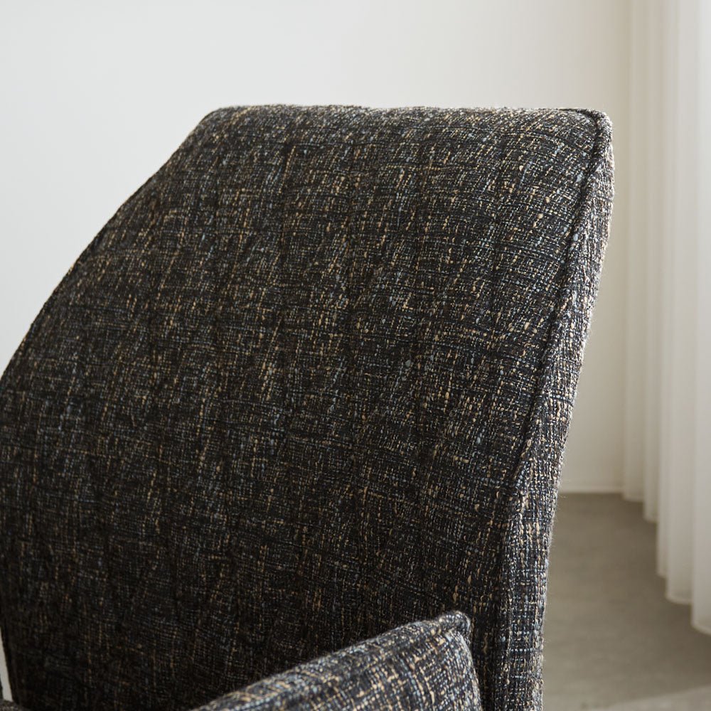 Sedia per sala da pranzo Novan in ciniglia Dimehouse Nero LxPxH 71x64x56 Tessuto Dettaglio fotografico atmosferico