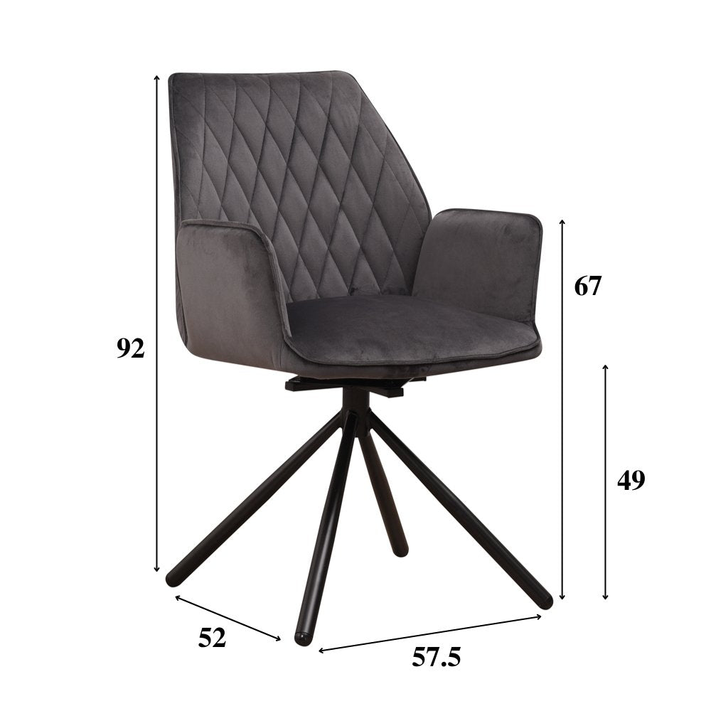 Sedia per sala da pranzo Novan velluto Dimehouse Antracite LxPxH 71x64x56 Tessuto Bianco Indicazione dimensione foto