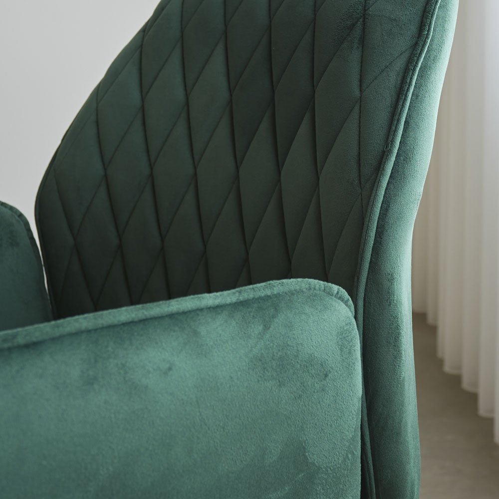 Sedia per sala da pranzo Novan velluto Dimehouse Verde LxPxH 71x64x56 Tessuto Dettaglio fotografico atmosferico