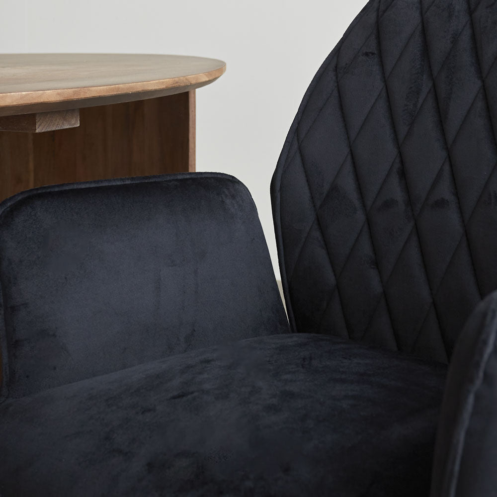 Sedia per sala da pranzo Novan velluto Dimehouse Nero LxPxH 71x64x56 Tessuto Dettaglio fotografico atmosferico