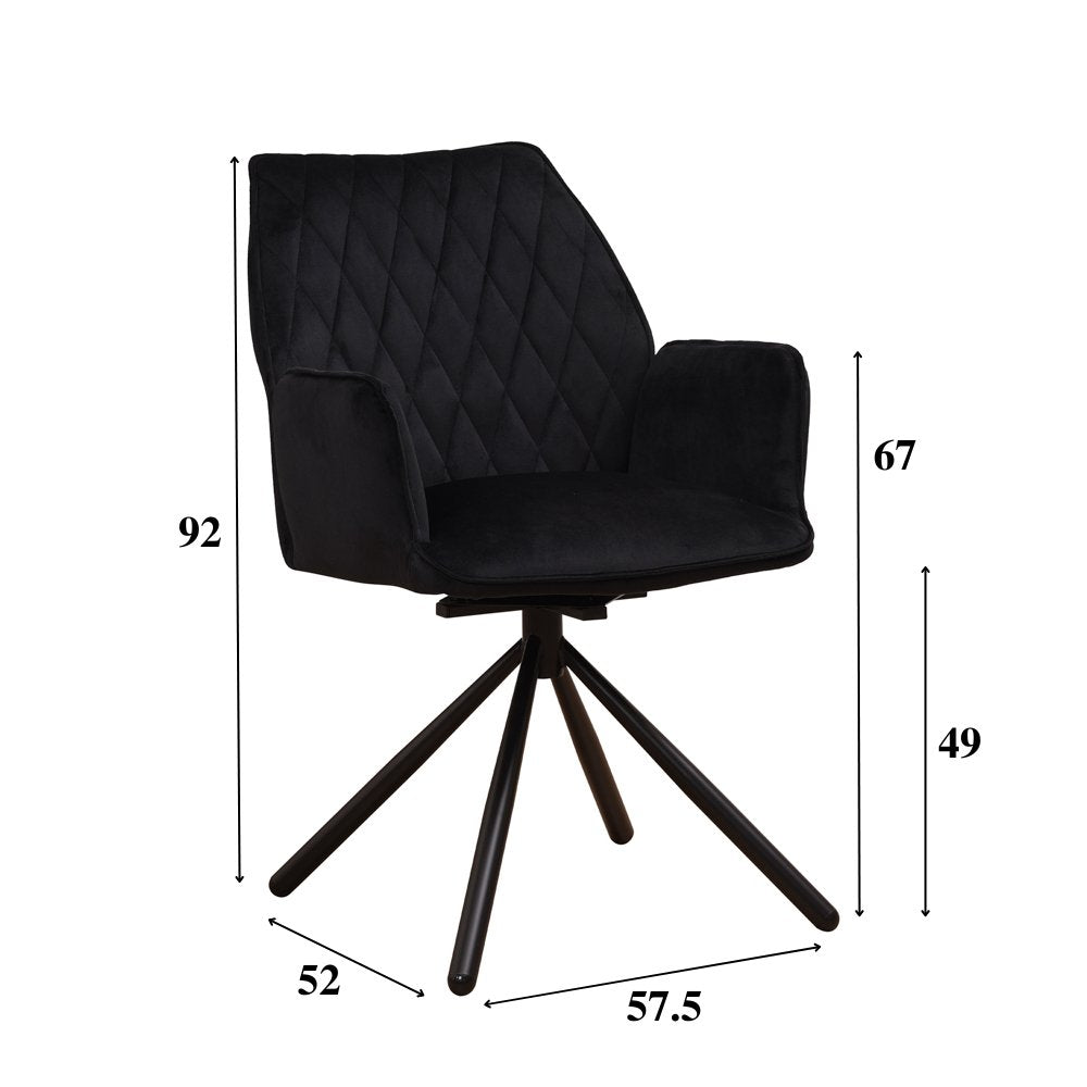 Sedia per sala da pranzo Novan velluto Dimehouse Nero LxPxH 71x64x56 Tessuto Indicazione dimensione foto bianca