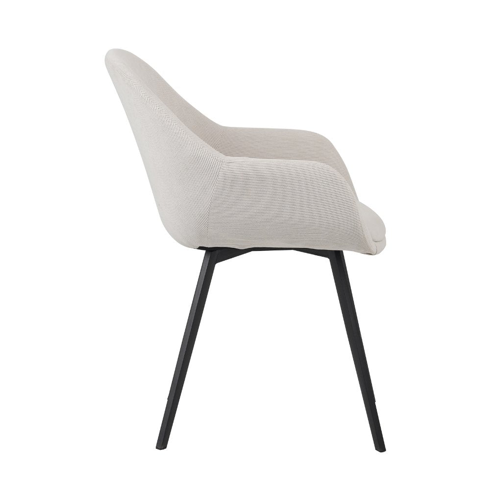 Sedia per sala da pranzo Remy Dimehouse Beige LxPxA 64x59x58 Vista laterale della foto bianca