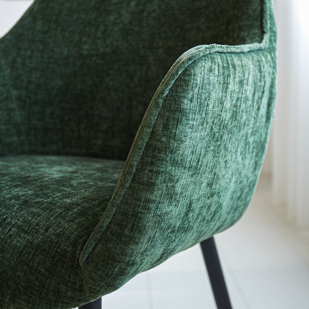 Sedia per sala da pranzo Sev Dimehouse Verde LxPxH 68x62x61 Tessuto Foto di dettaglio atmosferico