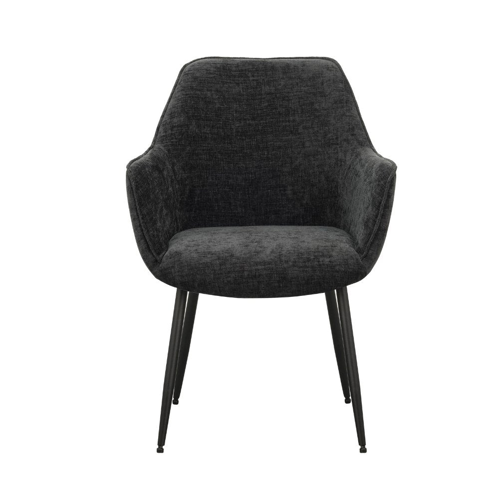 Sedia per sala da pranzo Sev Dimehouse Nero LxPxH 68x62x61 Tessuto Bianco foto vista frontale