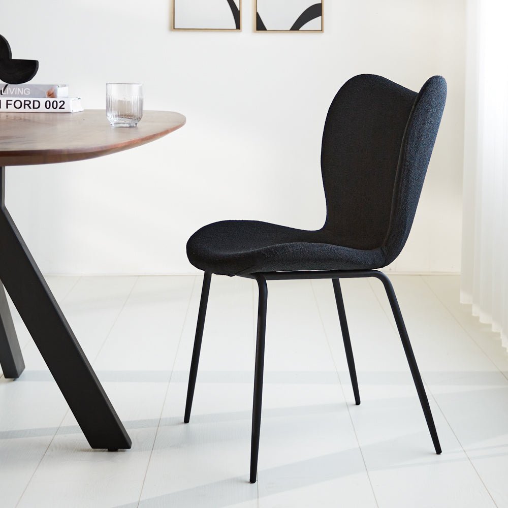 Sedia per sala da pranzo Sia Dimehouse Nero LxPxH 72x55x51 Tessuto Foto atmosferica vista laterale