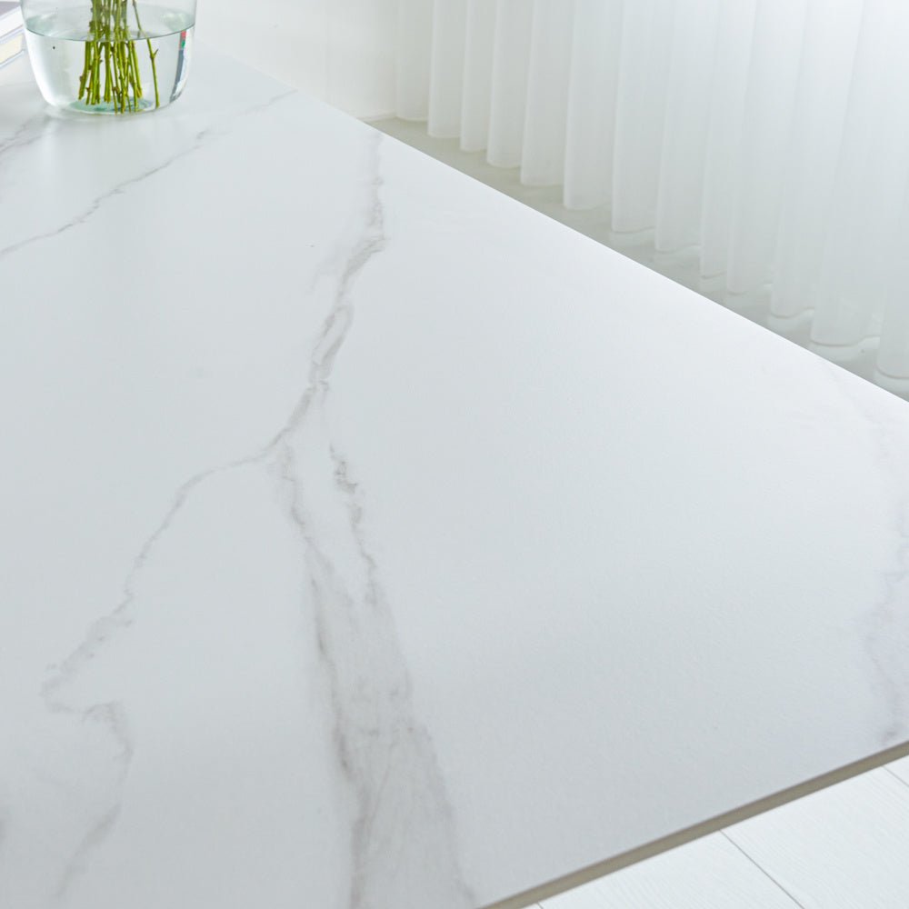 Tavolo da pranzo Edin Bianco Dimehouse Bianco LxPxH 210x103x11 Pietra sinterizzata Dettaglio fotografico atmosferico