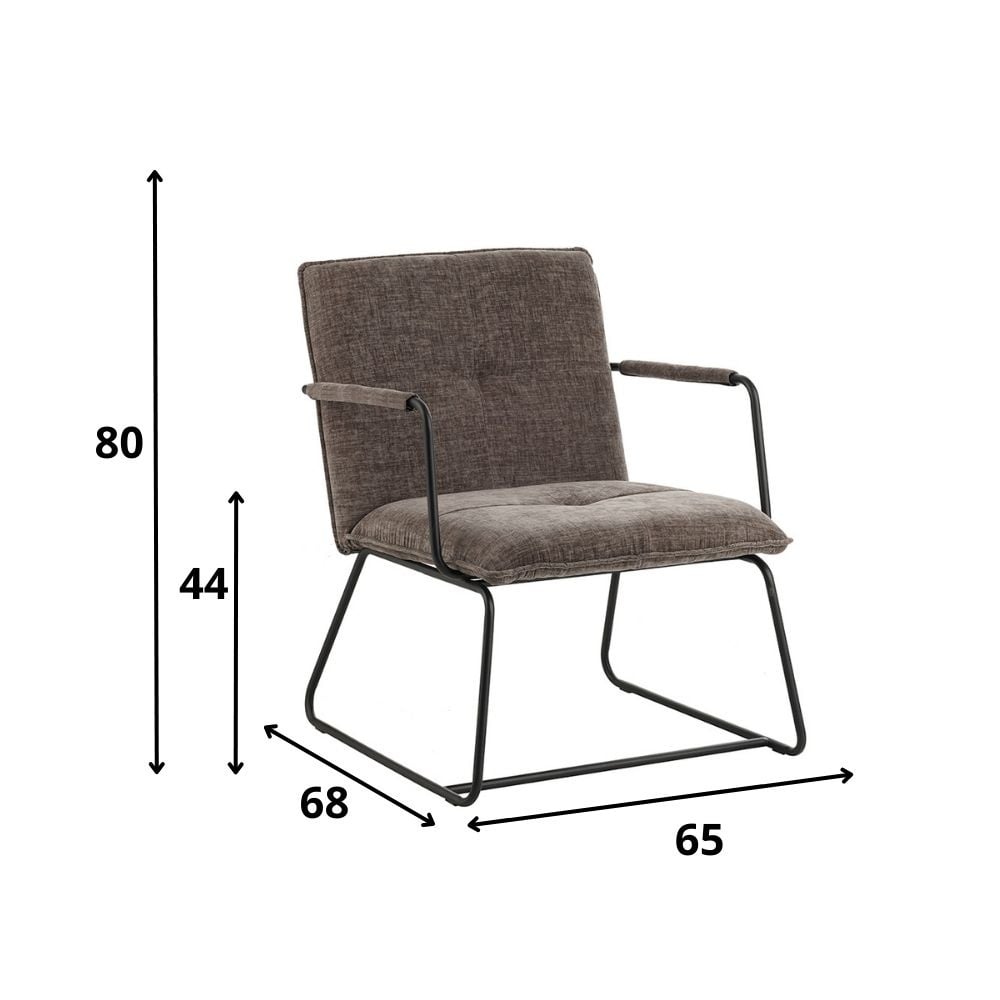 Poltroncina Hailey in ciniglia Dimehouse Tessuto Grigio LxPxH 66x64x37 Indicazione dimensione foto bianca
