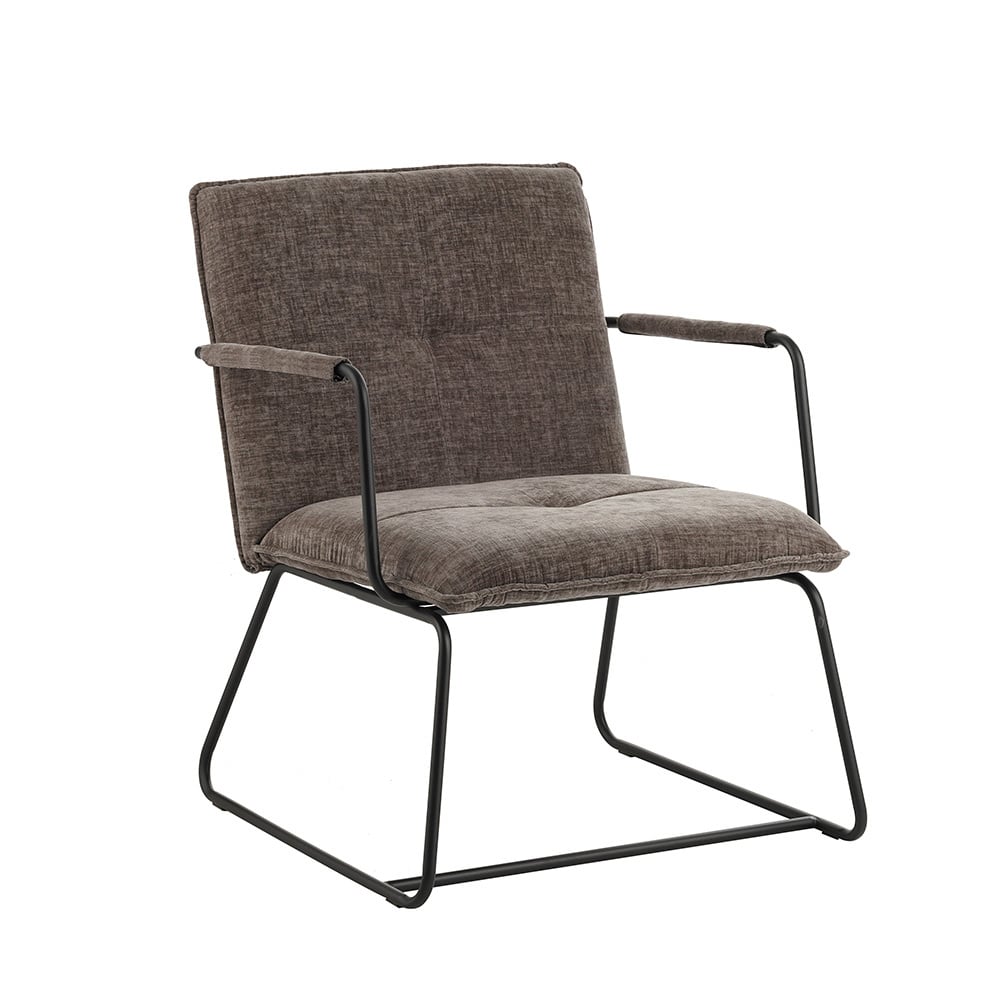 Poltroncina Hailey in ciniglia Dimehouse Grigio LxPxH 66x64x37 Tessuto Bianco foto diagonale vista frontale
