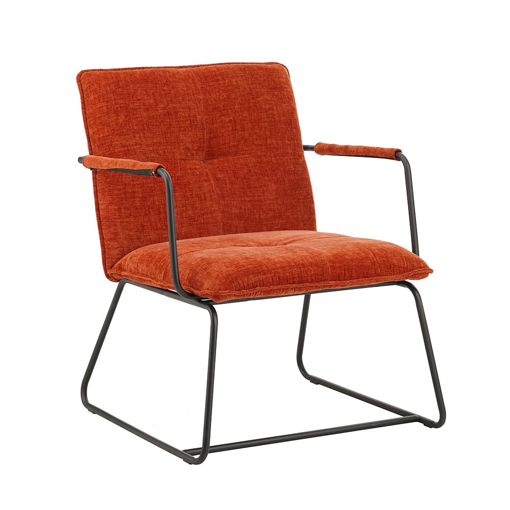 Poltroncina Hailey in ciniglia Dimehouse Rame LxPxH 66x64x37 Tessuto Bianco foto diagonale vista frontale