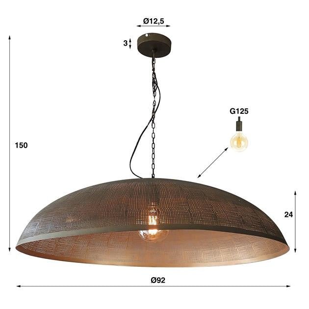 Lampada a sospensione Danique DH Interior Bronzo LxLxH 101x101x34 Bronzo Bianco Indicazione dimensione foto