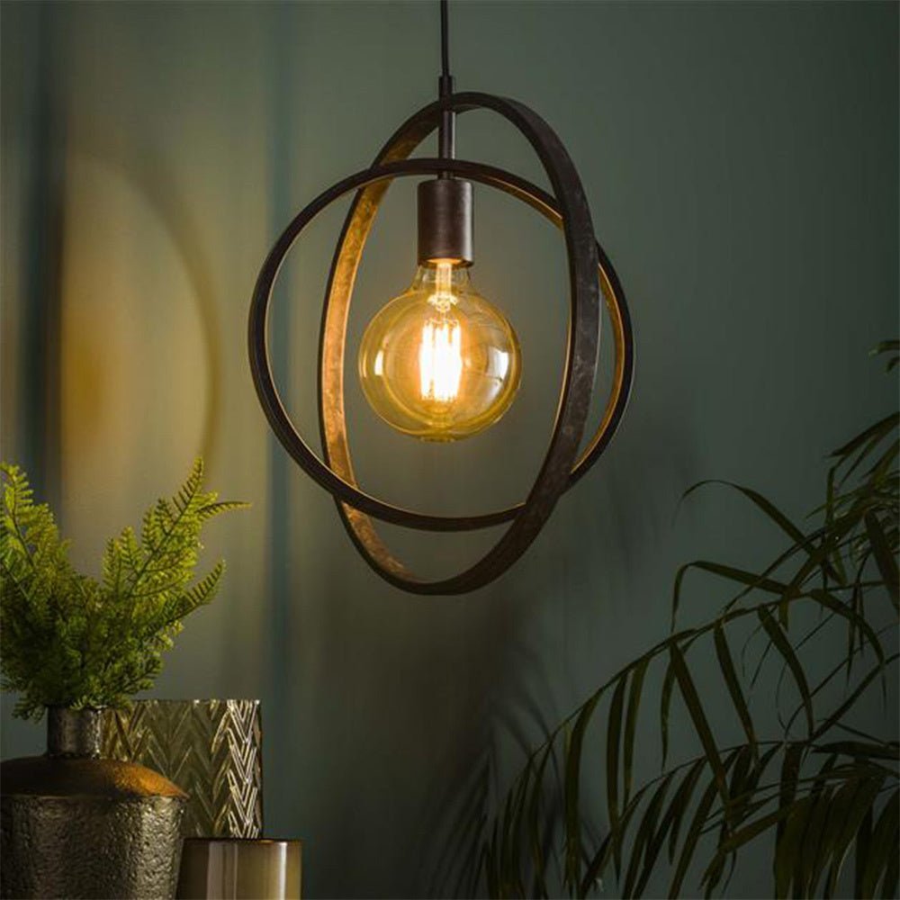 Lampada a sospensione Otan DH Interior Carbone LxPxA 46x46x10 Metallo Foto atmosferica vista frontale diagonale
