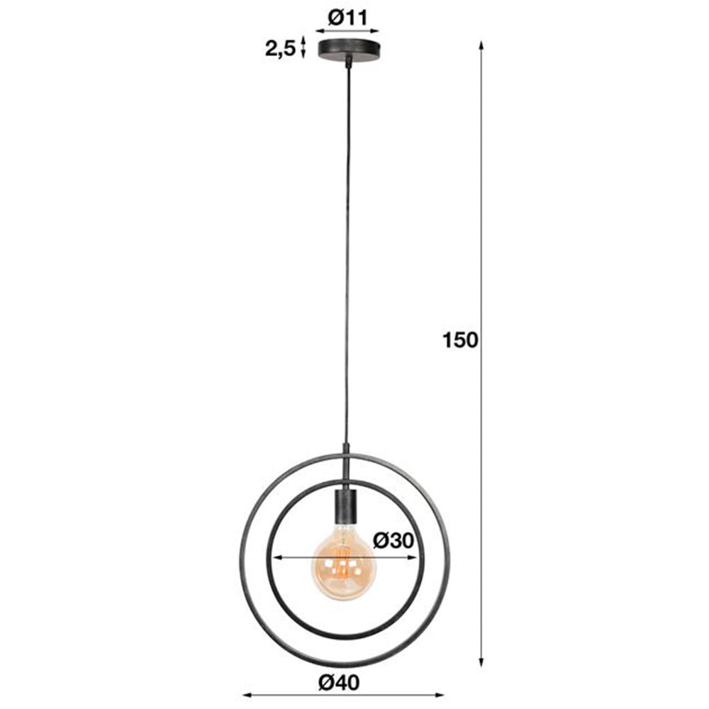 Lampada a sospensione Otan DH Interior Antracite LxLxH 46x46x10 Metallo Bianco Indicazione dimensione foto