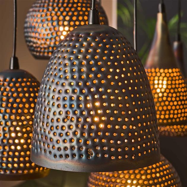 Lampada a sospensione Kristin DH Interior Marrone LxLxH 91x45x36 Marrone nero Atmosfera foto dettaglio