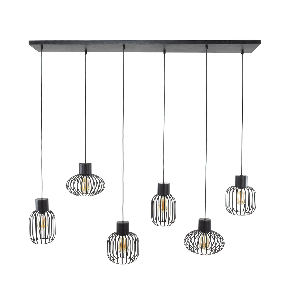 Lampada a sospensione Luise DH Interior Antracite LxPxH 143x28x24 Metallo Bianco foto vista frontale