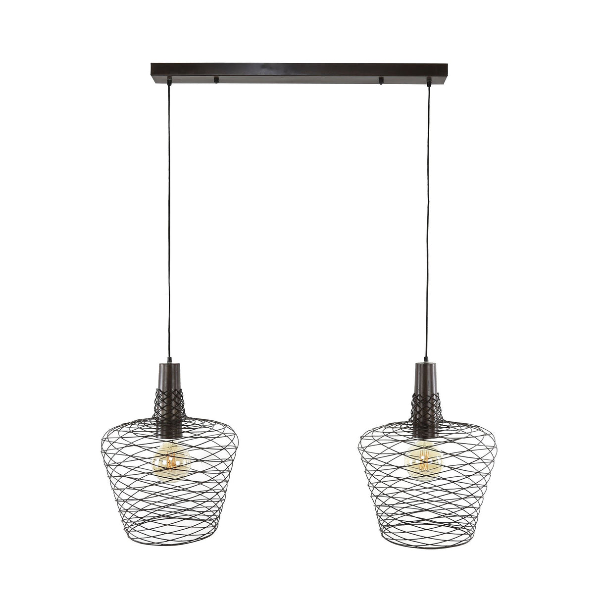 Lampada a sospensione Luki DH Interior Rame LxLxH 95x49x45 Metallo Bianco foto vista frontale
