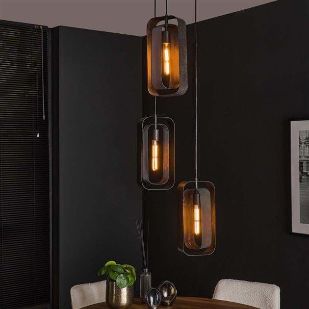 Lampada a sospensione Jeff DH Interior Black Metal Foto atmosferica vista frontale diagonale